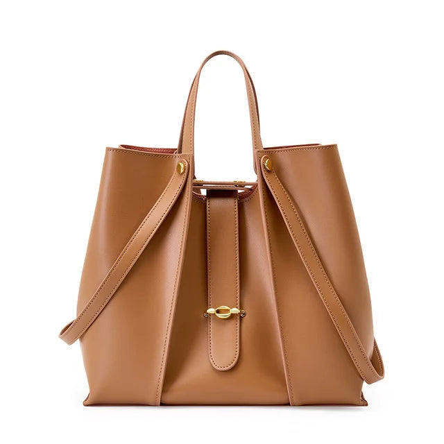 Luxury Woman Shoulder Bag - Soft Leather - Large Capacity Square Fashion Tote Bag  Fashionable Cowhide Underarm Shoulder Bags
