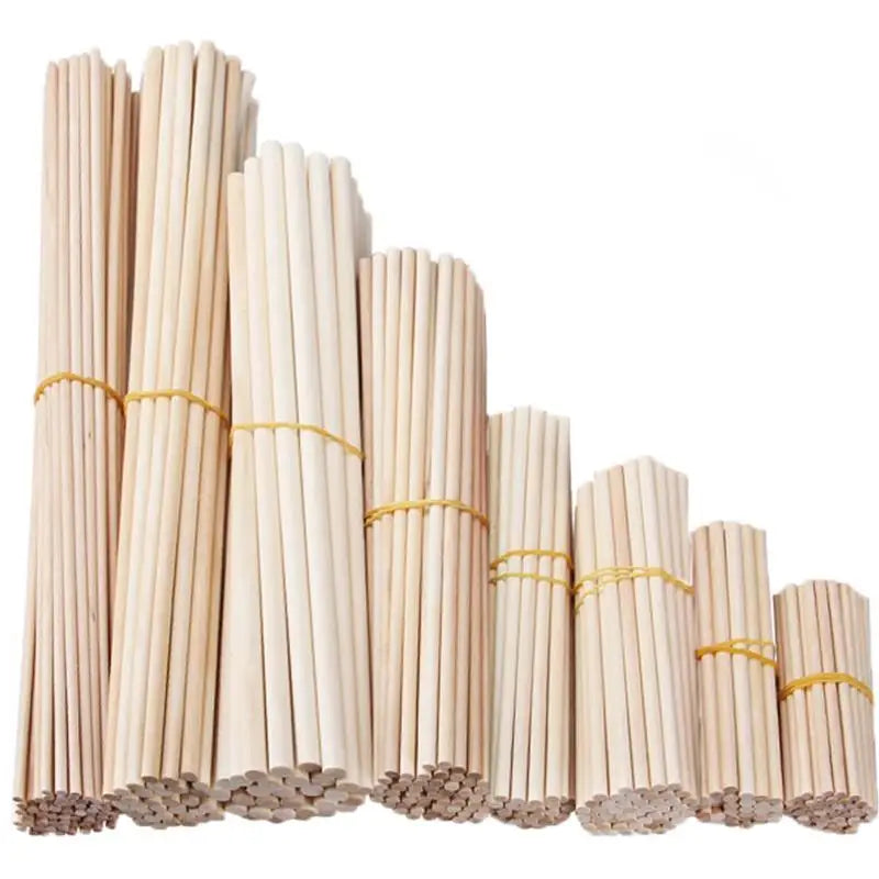Bâton rond en bois pour l'artisanat, sucettes glacées alimentaires et fabrication de modèles de cheville, bricolage de chevilles durables, modèle de construction, outil de travail du bois