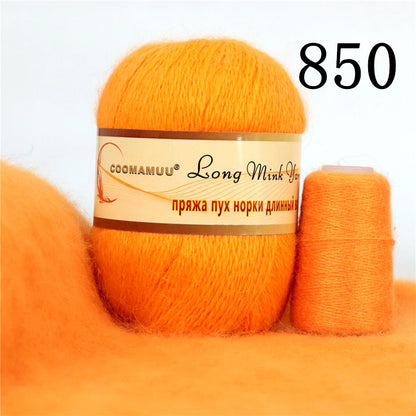 خيط كشمير المينك الروسي المنفوش، خيط أزياء، خيط يدوي لمورد DIY، 50 جرام أساسي، 20 جرام إضافي، جديد
