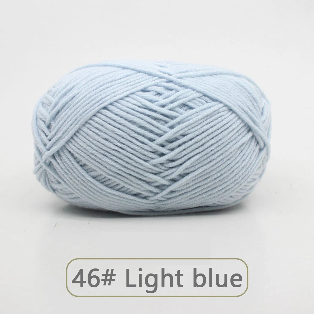 Fil de laine douce en coton au lait, 50g, Crochet, anti-boulochage, fil à tricoter à la main pour Cardigan, écharpe, chapeau, pull pour bébé, fournitures de poupée