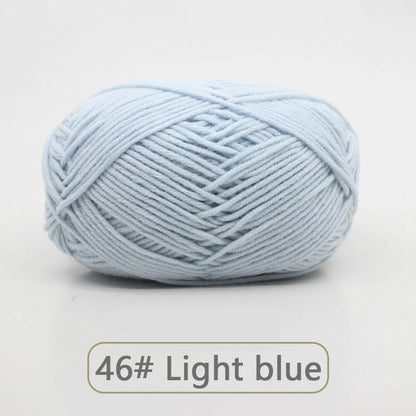 Fil de laine douce en coton au lait, 50g, Crochet, anti-boulochage, fil à tricoter à la main pour Cardigan, écharpe, chapeau, pull pour bébé, fournitures de poupée
