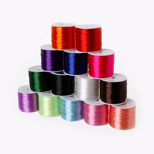 46M/Roll 0.7mm 16 Colors Elastic Thread Round Crystal Line Nylon Rubber Stretchy Cord for Jewelry Making Beading Bracelet