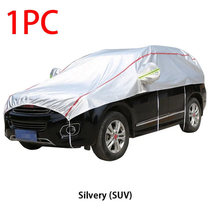 Demi-bâche universelle pour voiture, imperméable, pour l'extérieur, Oxford, soleil, pluie, Protection Uv, anti-poussière, anti-neige, pour SUV, berline