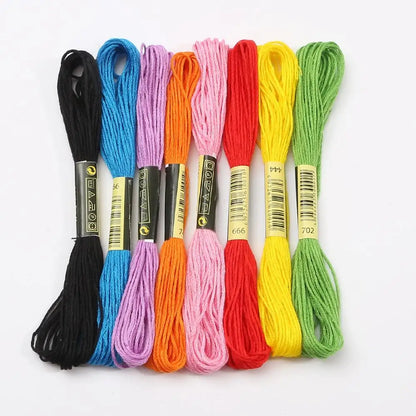 Fil de point de croix en Polyester coloré pour broderie, 7.5M, fil de coton coloré pour l'artisanat fait à la main, fournitures de fil à coudre, vente en gros
