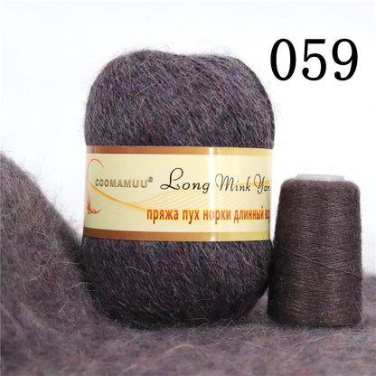 خيط كشمير المينك الروسي المنفوش، خيط أزياء، خيط يدوي لمورد DIY، 50 جرام أساسي، 20 جرام إضافي، جديد