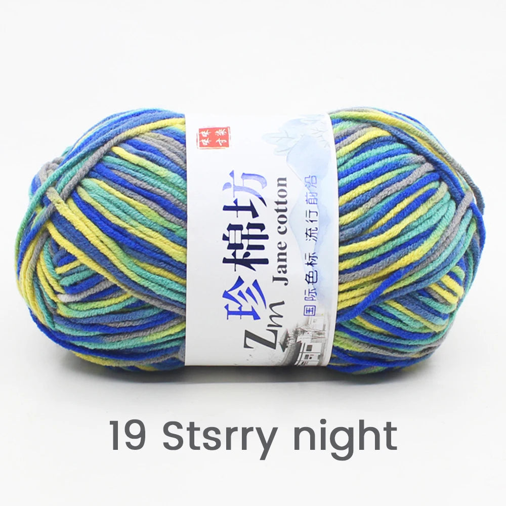 Fil de Laine Doux et Chaud à la Main, Crochet Double Ogo, BLANC ateur de Couleurs, Fil de Barrage, Bricolage Artisanal, Tricot, Pull, Écharpe, Chapeau, 50g/Pièce