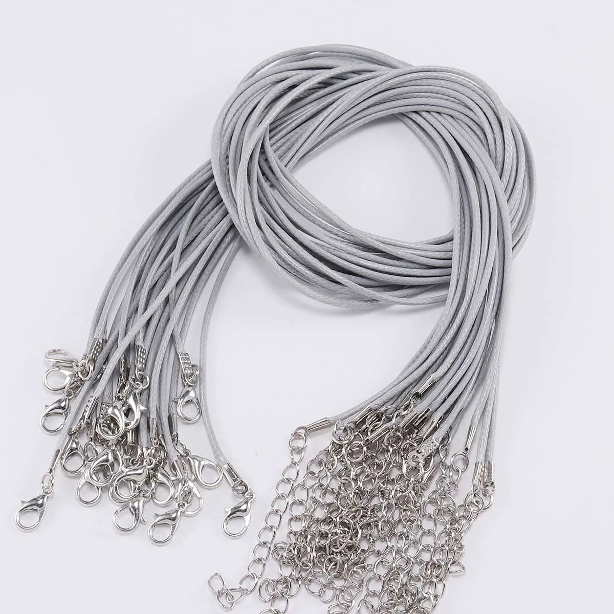 10 pièces/lot Dia 1.5/2mm cordon en cuir collier avec fermoir corde tressée réglable pour la fabrication de bijoux collier à faire soi-même Bracelet fournitures