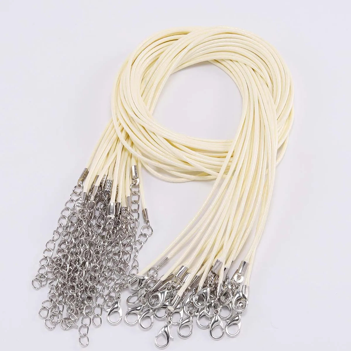10 pièces/lot Dia 1.5/2mm cordon en cuir collier avec fermoir corde tressée réglable pour la fabrication de bijoux collier à faire soi-même Bracelet fournitures