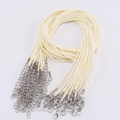 10 pièces/lot Dia 1.5/2mm cordon en cuir collier avec fermoir corde tressée réglable pour la fabrication de bijoux collier à faire soi-même Bracelet fournitures