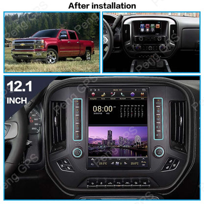 Écran Vertical 12.1 pouces pour Chevrolet Silverado GMC Sierra 2014 – 2018, lecteur Android multimédia, Navigation GPS pour voiture