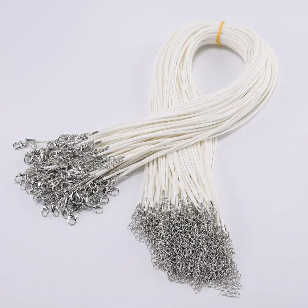 10 pièces/lot Dia 1.5/2mm cordon en cuir collier avec fermoir corde tressée réglable pour la fabrication de bijoux collier à faire soi-même Bracelet fournitures