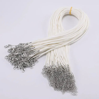 10 pièces/lot Dia 1.5/2mm cordon en cuir collier avec fermoir corde tressée réglable pour la fabrication de bijoux collier à faire soi-même Bracelet fournitures