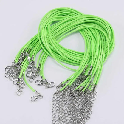 10 pièces/lot Dia 1.5/2mm cordon en cuir collier avec fermoir corde tressée réglable pour la fabrication de bijoux collier à faire soi-même Bracelet fournitures