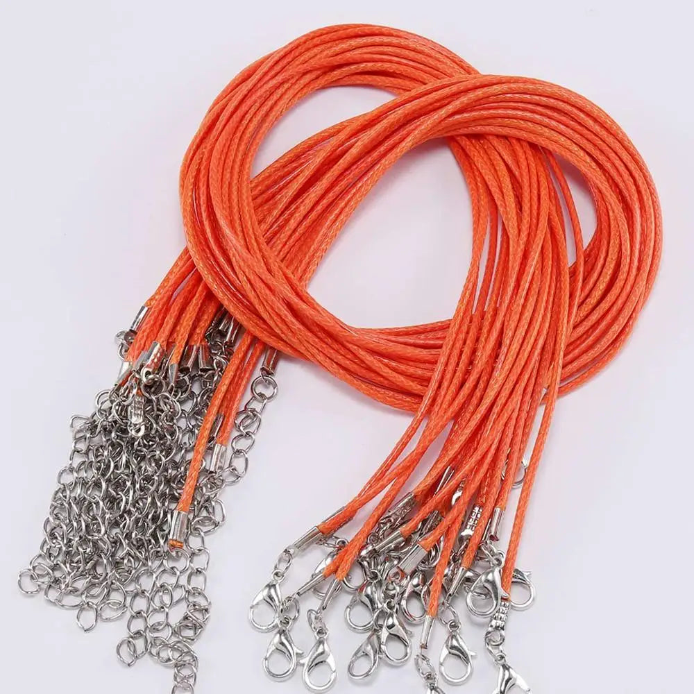 10 pièces/lot Dia 1.5/2mm cordon en cuir collier avec fermoir corde tressée réglable pour la fabrication de bijoux collier à faire soi-même Bracelet fournitures