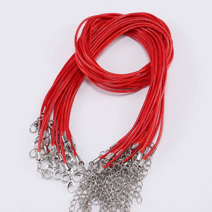 10 pièces/lot Dia 1.5/2mm cordon en cuir collier avec fermoir corde tressée réglable pour la fabrication de bijoux collier à faire soi-même Bracelet fournitures