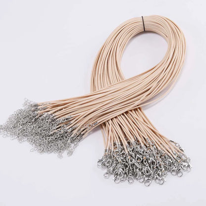 10 pièces/lot Dia 1.5/2mm cordon en cuir collier avec fermoir corde tressée réglable pour la fabrication de bijoux collier à faire soi-même Bracelet fournitures