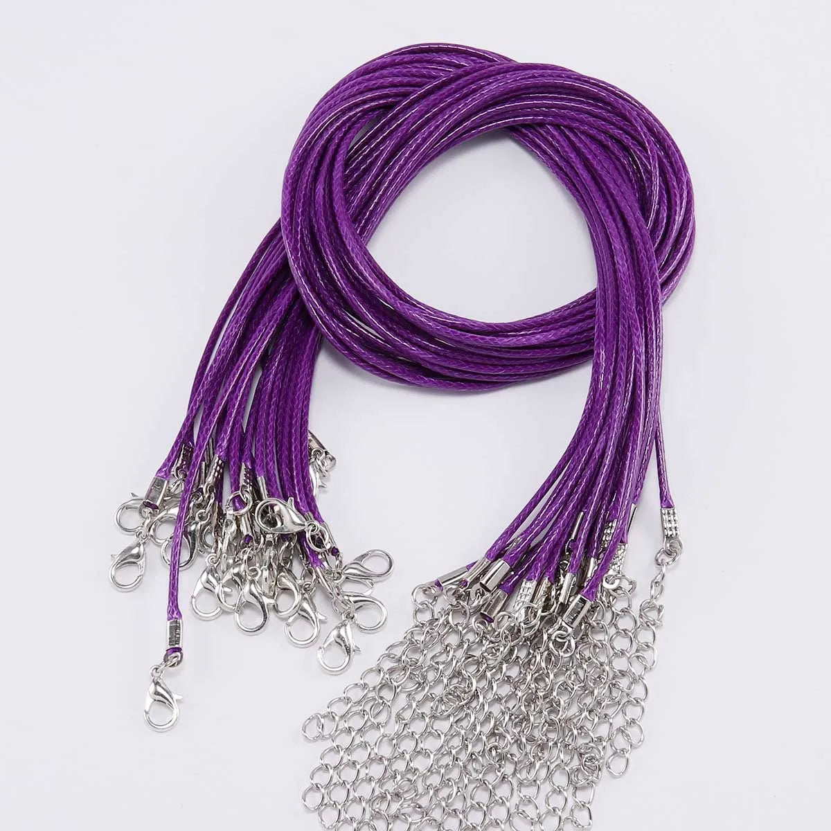 10 pièces/lot Dia 1.5/2mm cordon en cuir collier avec fermoir corde tressée réglable pour la fabrication de bijoux collier à faire soi-même Bracelet fournitures