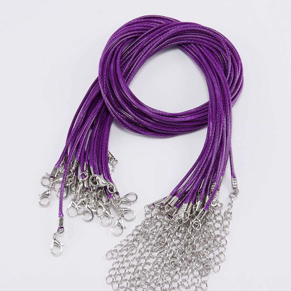10 pièces/lot Dia 1.5/2mm cordon en cuir collier avec fermoir corde tressée réglable pour la fabrication de bijoux collier à faire soi-même Bracelet fournitures
