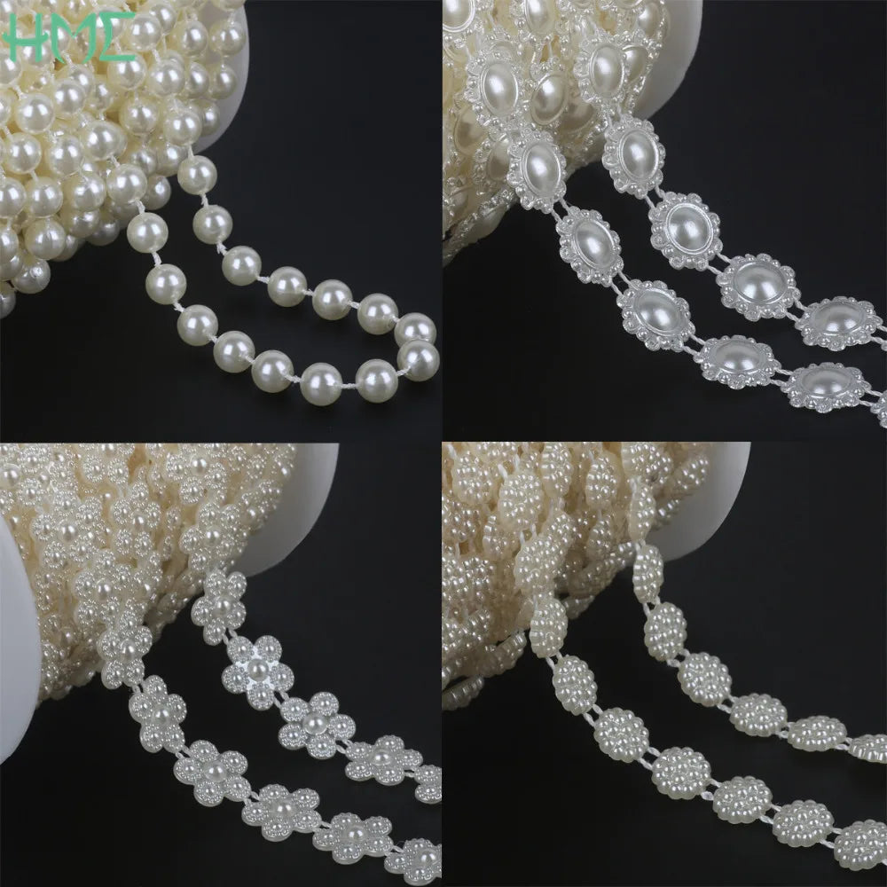 Garniture de fil de perle d'ivoire pour la décoration de fête de mariage de bricolage, ABS 216.239., perle JOLine, résultats de bijoux, accessoires d'artisanat