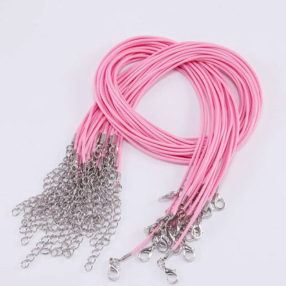 10 pièces/lot Dia 1.5/2mm cordon en cuir collier avec fermoir corde tressée réglable pour la fabrication de bijoux collier à faire soi-même Bracelet fournitures