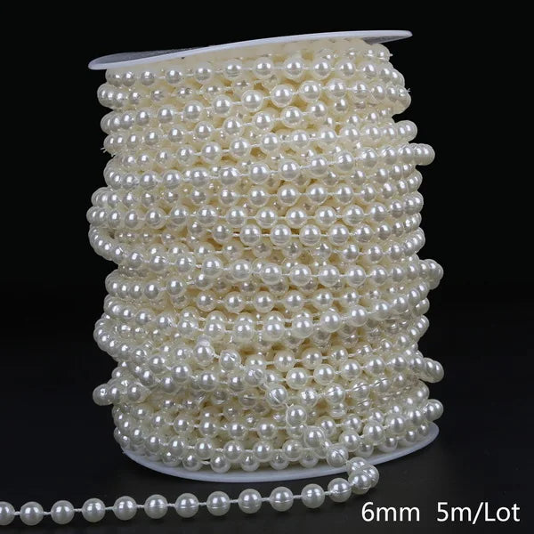 Garniture de fil de perle d'ivoire pour la décoration de fête de mariage de bricolage, ABS 216.239., perle JOLine, résultats de bijoux, accessoires d'artisanat