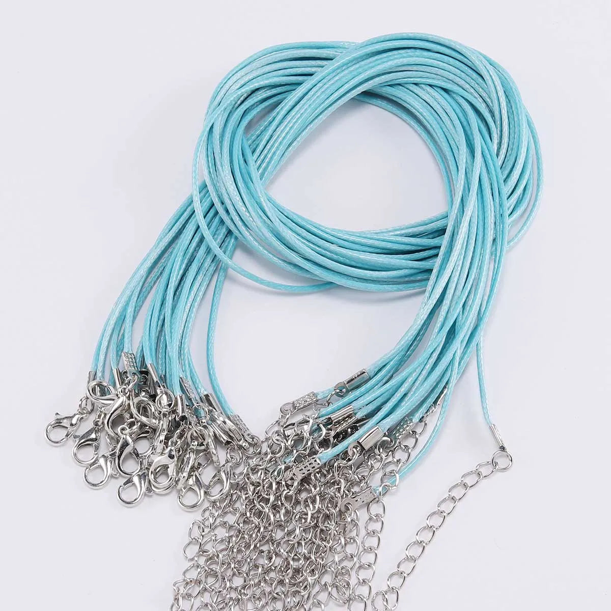 10 pièces/lot Dia 1.5/2mm cordon en cuir collier avec fermoir corde tressée réglable pour la fabrication de bijoux collier à faire soi-même Bracelet fournitures