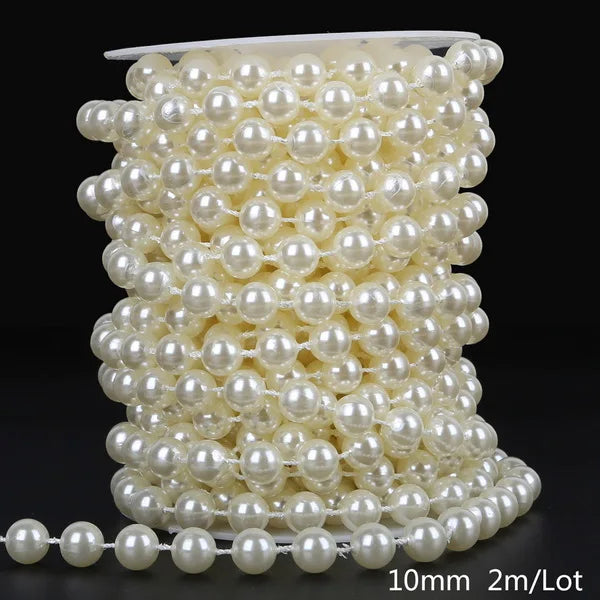 Garniture de fil de perle d'ivoire pour la décoration de fête de mariage de bricolage, ABS 216.239., perle JOLine, résultats de bijoux, accessoires d'artisanat