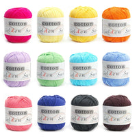 Fil doux doux en 100% coton naturel pour bébé, fil anti-boulochage pour le crochet à la main, 50g, 1 pièce