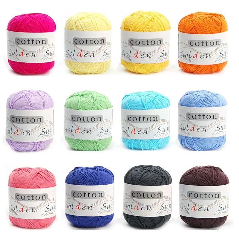 Fil doux doux en 100% coton naturel pour bébé, fil anti-boulochage pour le crochet à la main, 50g, 1 pièce