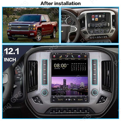 Écran Vertical 12.1 pouces pour Chevrolet Silverado GMC Sierra 2014 – 2018, lecteur Android multimédia, Navigation GPS pour voiture