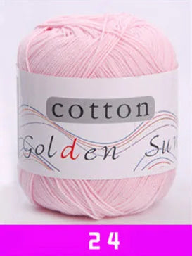 Fil doux doux en 100% coton naturel pour bébé, fil anti-boulochage pour le crochet à la main, 50g, 1 pièce