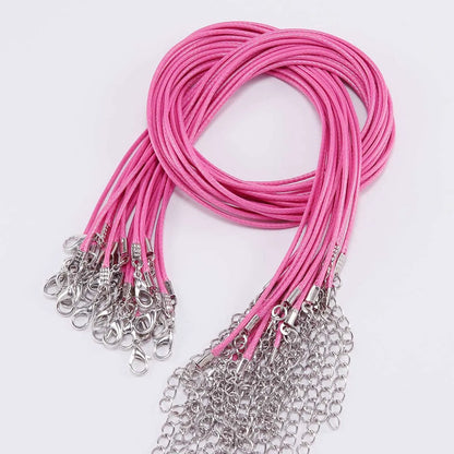 10 pièces/lot Dia 1.5/2mm cordon en cuir collier avec fermoir corde tressée réglable pour la fabrication de bijoux collier à faire soi-même Bracelet fournitures