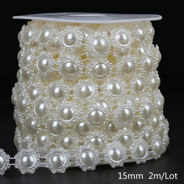 Garniture de fil de perle d'ivoire pour la décoration de fête de mariage de bricolage, ABS 216.239., perle JOLine, résultats de bijoux, accessoires d'artisanat