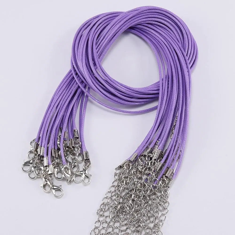 10 pièces/lot Dia 1.5/2mm cordon en cuir collier avec fermoir corde tressée réglable pour la fabrication de bijoux collier à faire soi-même Bracelet fournitures