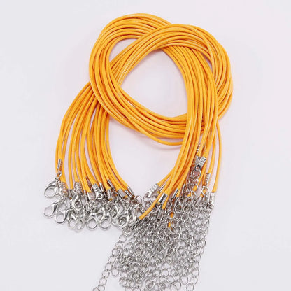 10 pièces/lot Dia 1.5/2mm cordon en cuir collier avec fermoir corde tressée réglable pour la fabrication de bijoux collier à faire soi-même Bracelet fournitures