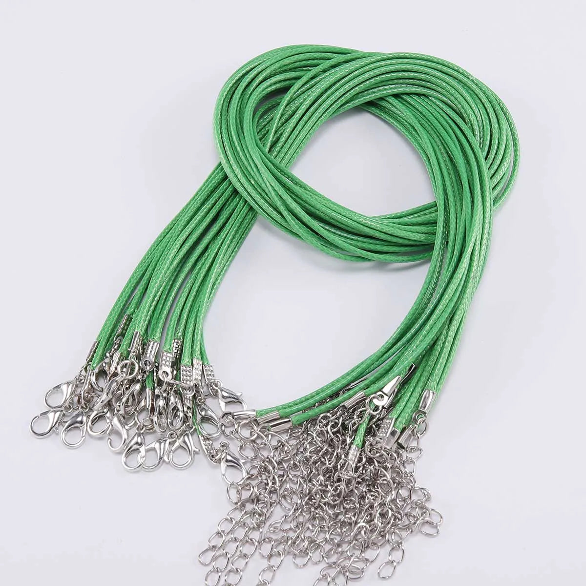 10 pièces/lot Dia 1.5/2mm cordon en cuir collier avec fermoir corde tressée réglable pour la fabrication de bijoux collier à faire soi-même Bracelet fournitures