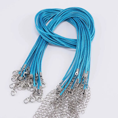 10 pièces/lot Dia 1.5/2mm cordon en cuir collier avec fermoir corde tressée réglable pour la fabrication de bijoux collier à faire soi-même Bracelet fournitures