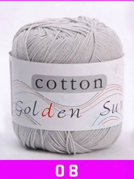Fil doux doux en 100% coton naturel pour bébé, fil anti-boulochage pour le crochet à la main, 50g, 1 pièce