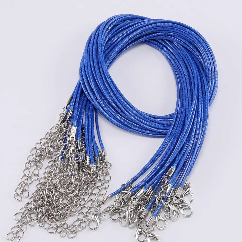 10 pièces/lot Dia 1.5/2mm cordon en cuir collier avec fermoir corde tressée réglable pour la fabrication de bijoux collier à faire soi-même Bracelet fournitures