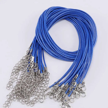 10 pièces/lot Dia 1.5/2mm cordon en cuir collier avec fermoir corde tressée réglable pour la fabrication de bijoux collier à faire soi-même Bracelet fournitures