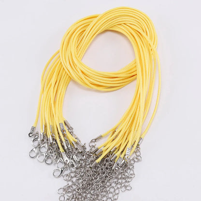 10 pièces/lot Dia 1.5/2mm cordon en cuir collier avec fermoir corde tressée réglable pour la fabrication de bijoux collier à faire soi-même Bracelet fournitures