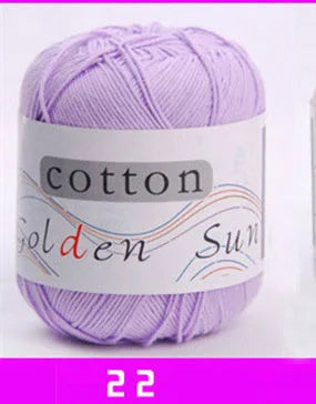 Fil doux doux en 100% coton naturel pour bébé, fil anti-boulochage pour le crochet à la main, 50g, 1 pièce