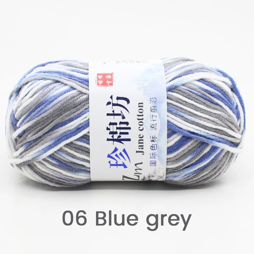 Fil de Laine Doux et Chaud à la Main, Crochet Double Ogo, BLANC ateur de Couleurs, Fil de Barrage, Bricolage Artisanal, Tricot, Pull, Écharpe, Chapeau, 50g/Pièce