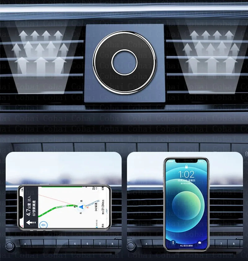 Support magnétique pour téléphone de voiture, mini support rond pour tableau de bord, pour iPhone, Samsung, Xiaomi, support magnétique en métal pour GPS, support mural