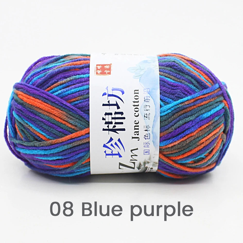 Fil de Laine Doux et Chaud à la Main, Crochet Double Ogo, BLANC ateur de Couleurs, Fil de Barrage, Bricolage Artisanal, Tricot, Pull, Écharpe, Chapeau, 50g/Pièce
