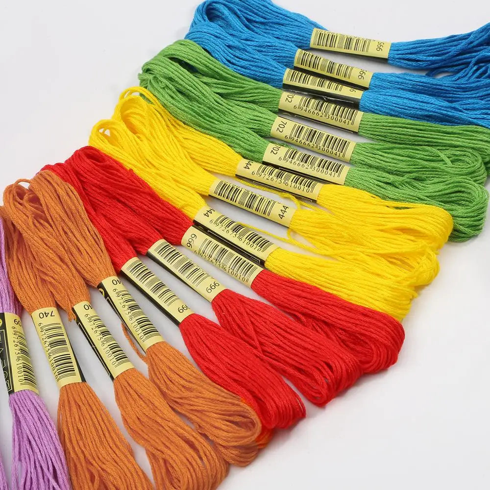 Fil de point de croix en Polyester coloré pour broderie, 7.5M, fil de coton coloré pour l'artisanat fait à la main, fournitures de fil à coudre, vente en gros