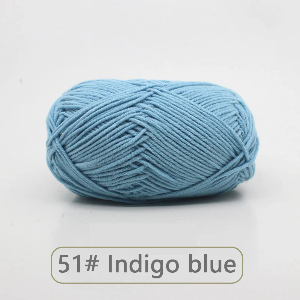 Fil de laine douce en coton au lait, 50g, Crochet, anti-boulochage, fil à tricoter à la main pour Cardigan, écharpe, chapeau, pull pour bébé, fournitures de poupée