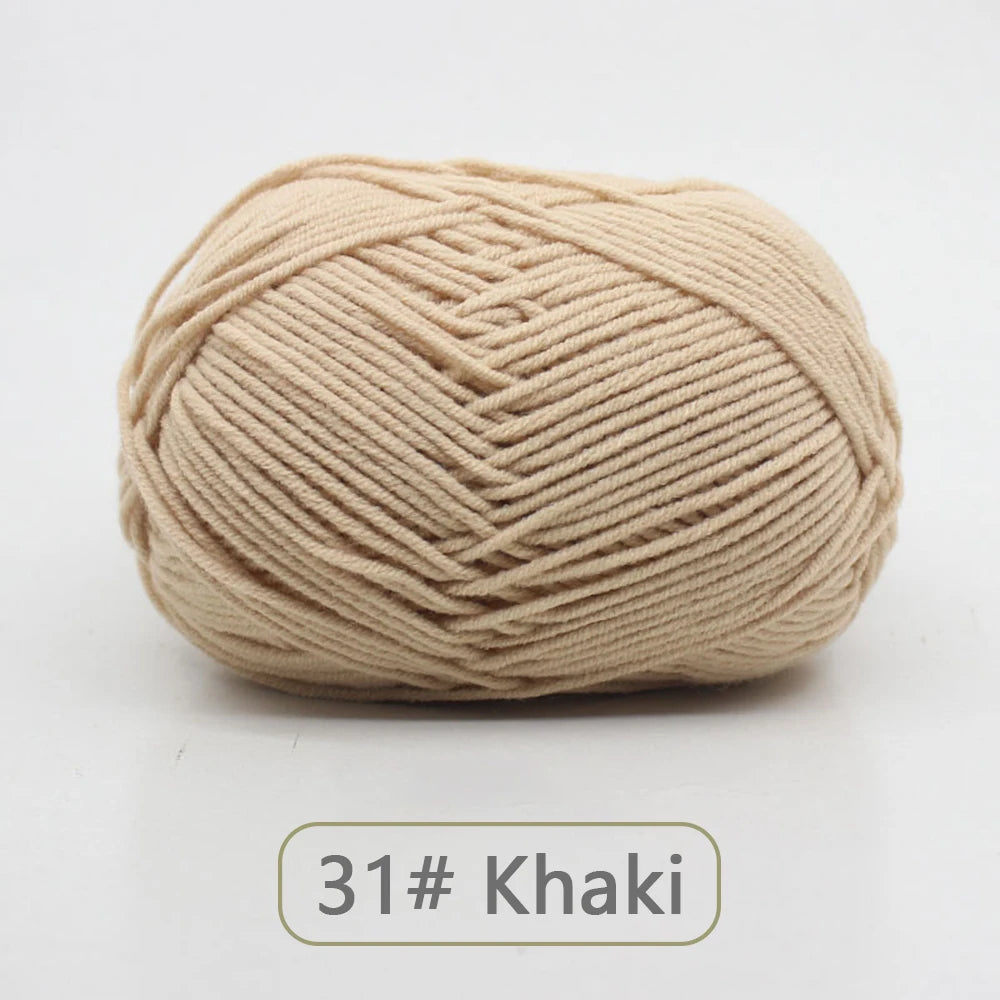 Fil de laine douce en coton au lait, 50g, Crochet, anti-boulochage, fil à tricoter à la main pour Cardigan, écharpe, chapeau, pull pour bébé, fournitures de poupée