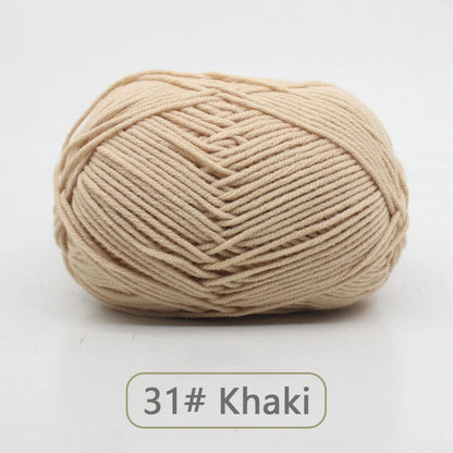 Fil de laine douce en coton au lait, 50g, Crochet, anti-boulochage, fil à tricoter à la main pour Cardigan, écharpe, chapeau, pull pour bébé, fournitures de poupée