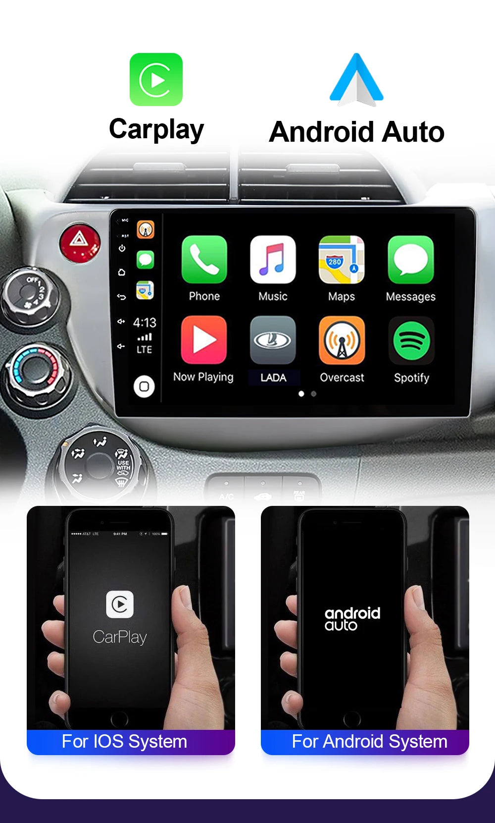 LEHX-Autoradio L6 Pro Android 14, 4G, Carplay, DVD, Stéréo, 2 DIN, Unité Centrale, Limitation GPS, pour Voiture HONDA FIT JAZZ (2007-2013)